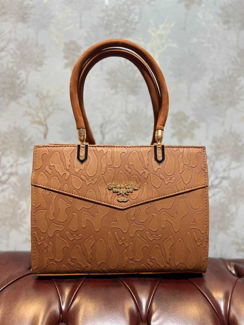 Embossed Abstract Structured Handbag