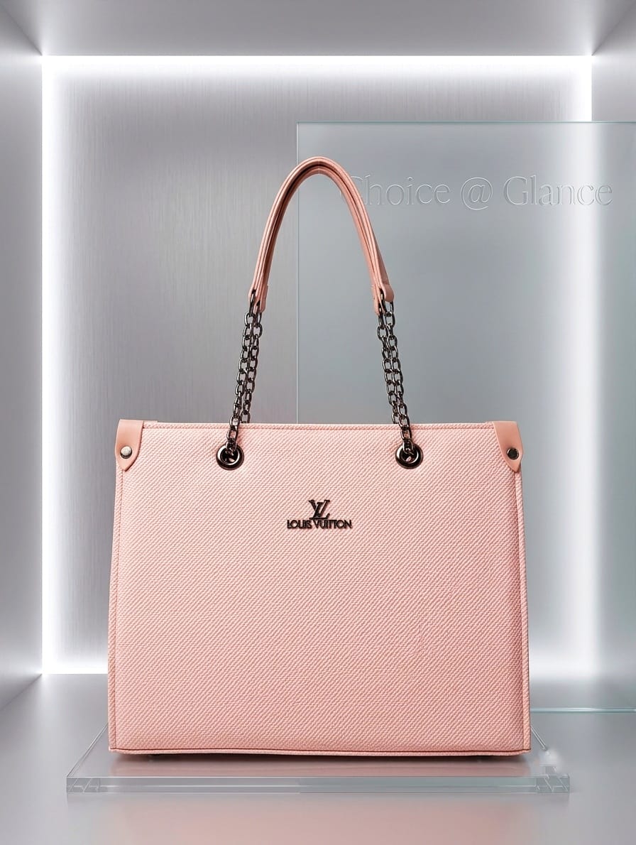 Blush Élégance Chain-Strap Tote — Rose Pink