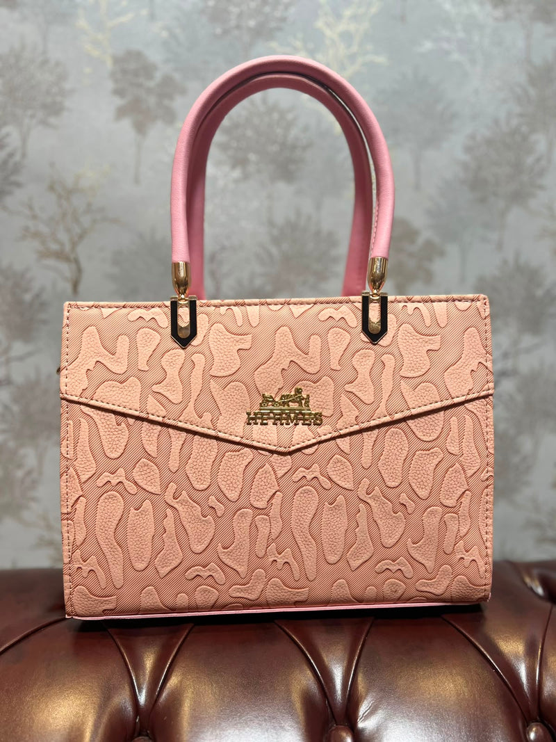 Embossed Abstract Structured Handbag