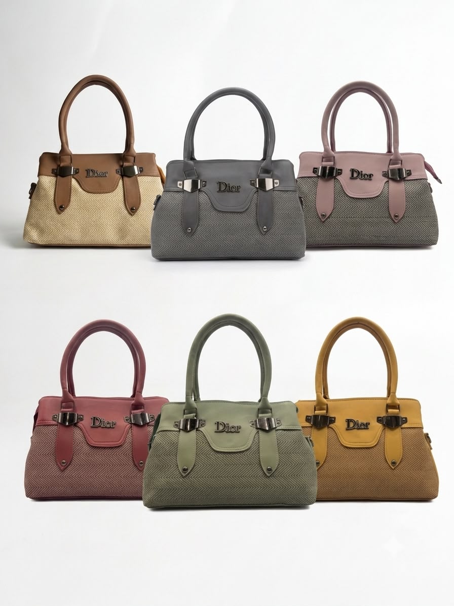 Structured Woven Shoulder Tote Bag