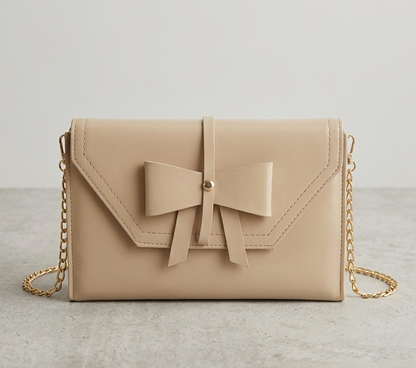 Bow Charm Chain Clutch Bag