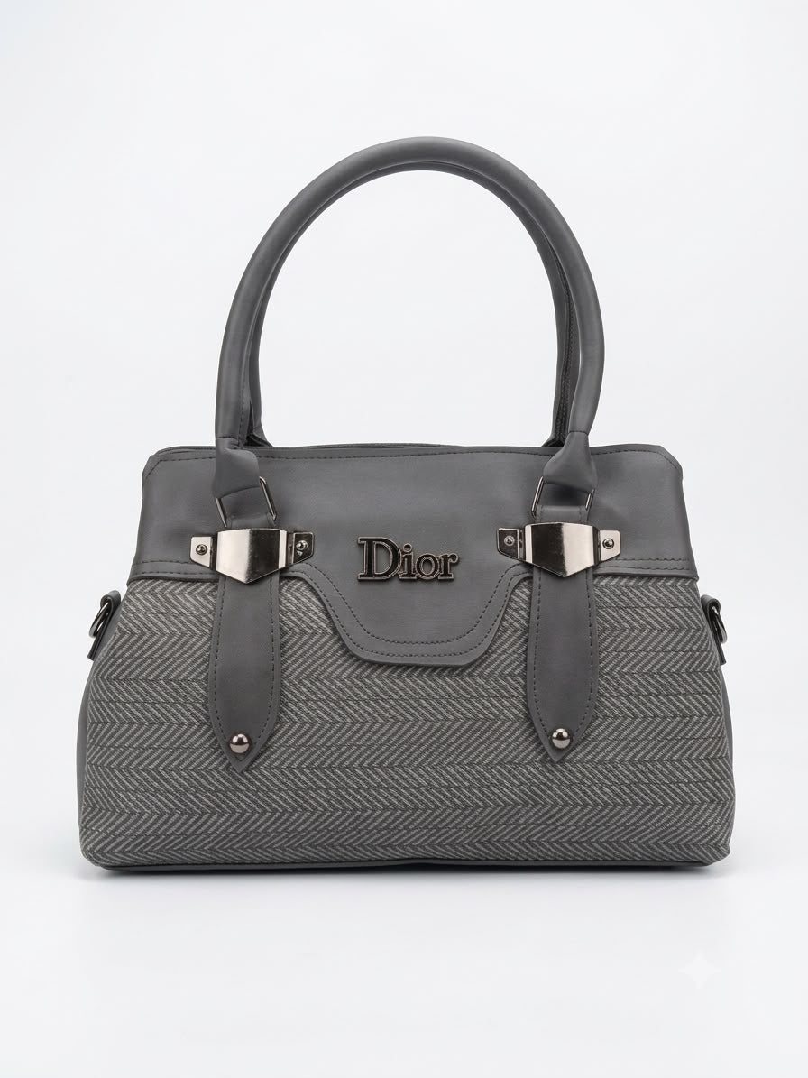 Structured Woven Shoulder Tote Bag