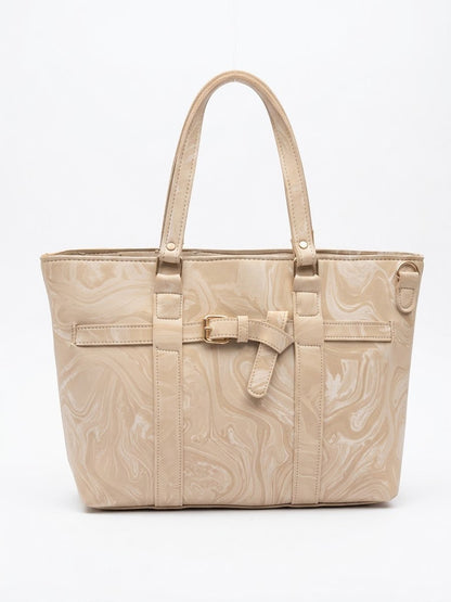 Marble Patent Leather Tote Bag in Sage Green