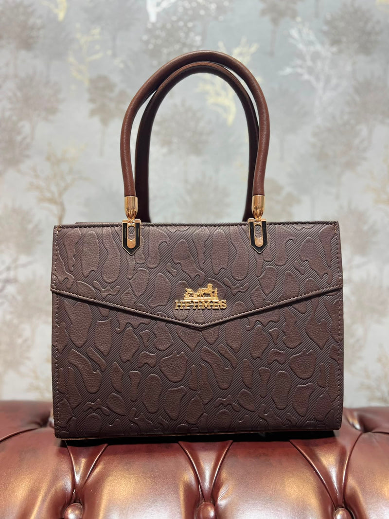 Embossed Abstract Structured Handbag