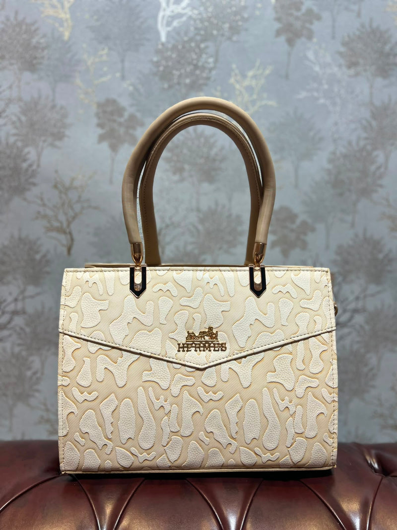 Embossed Abstract Structured Handbag