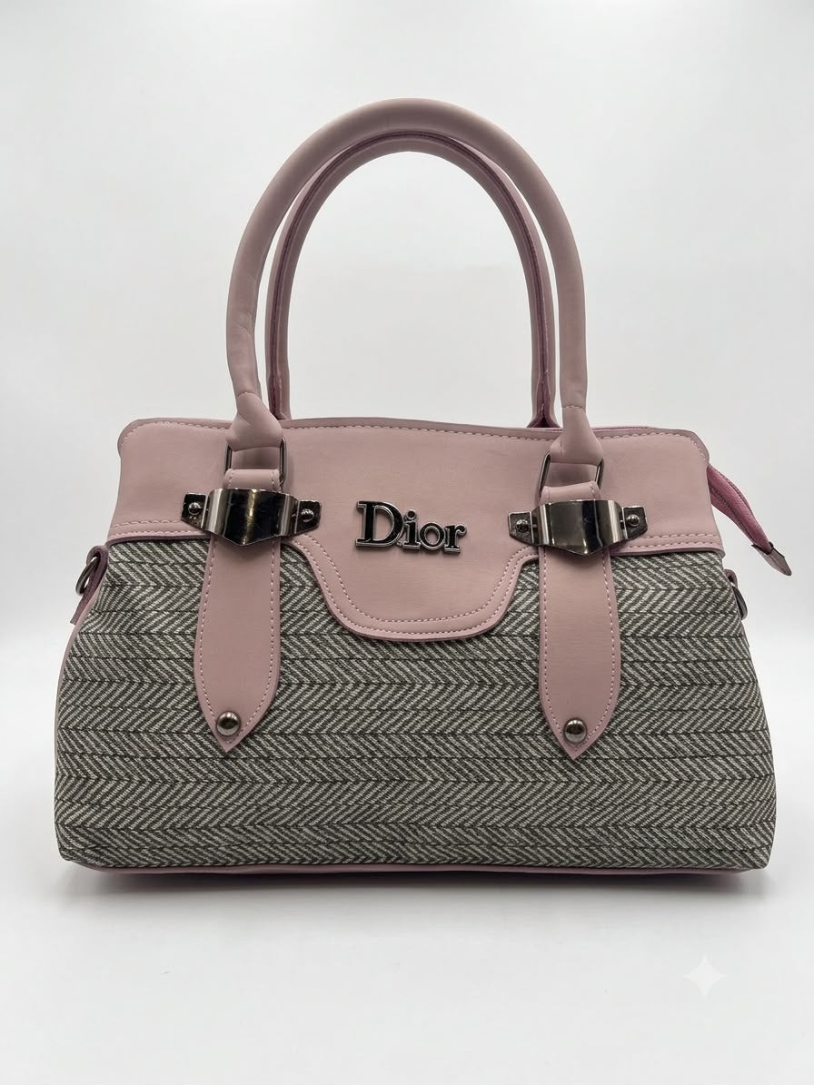 Structured Woven Shoulder Tote Bag