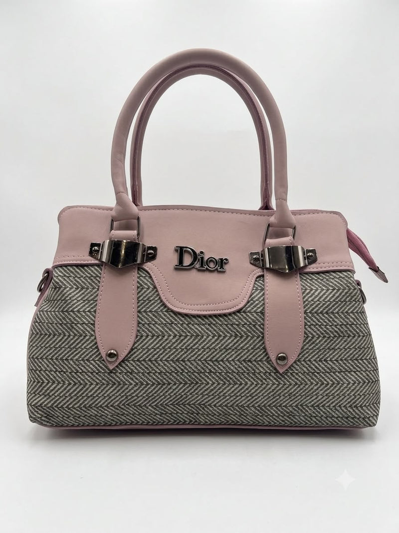 Structured Woven Shoulder Tote Bag