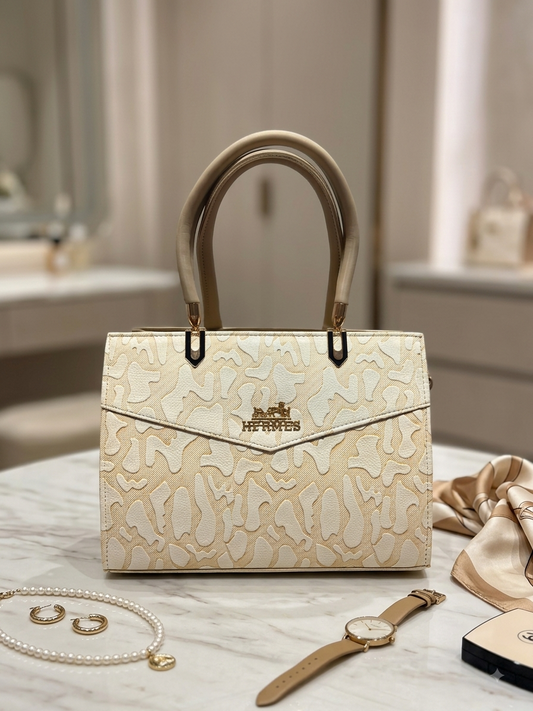 Embossed Abstract Structured Handbag