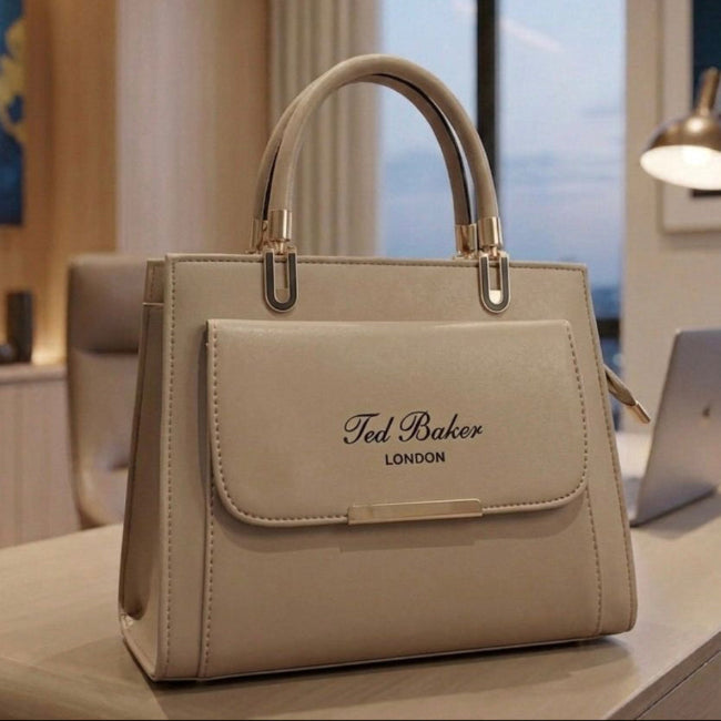Executive Structured Tote Bag - Beige