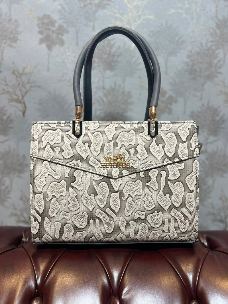 Embossed Abstract Structured Handbag
