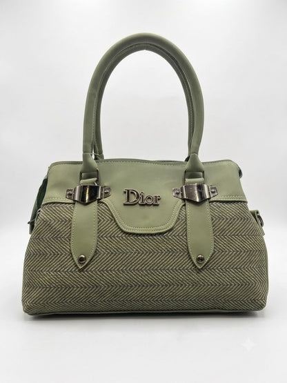 Structured Woven Shoulder Tote Bag