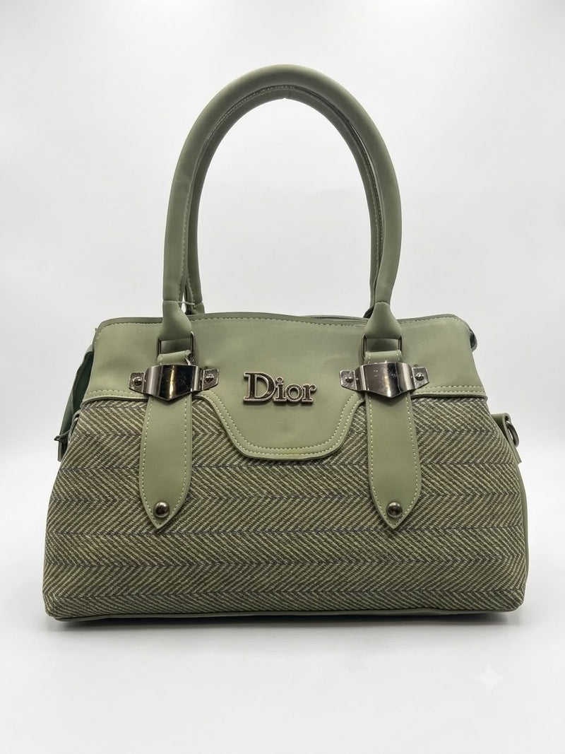 Structured Woven Shoulder Tote Bag