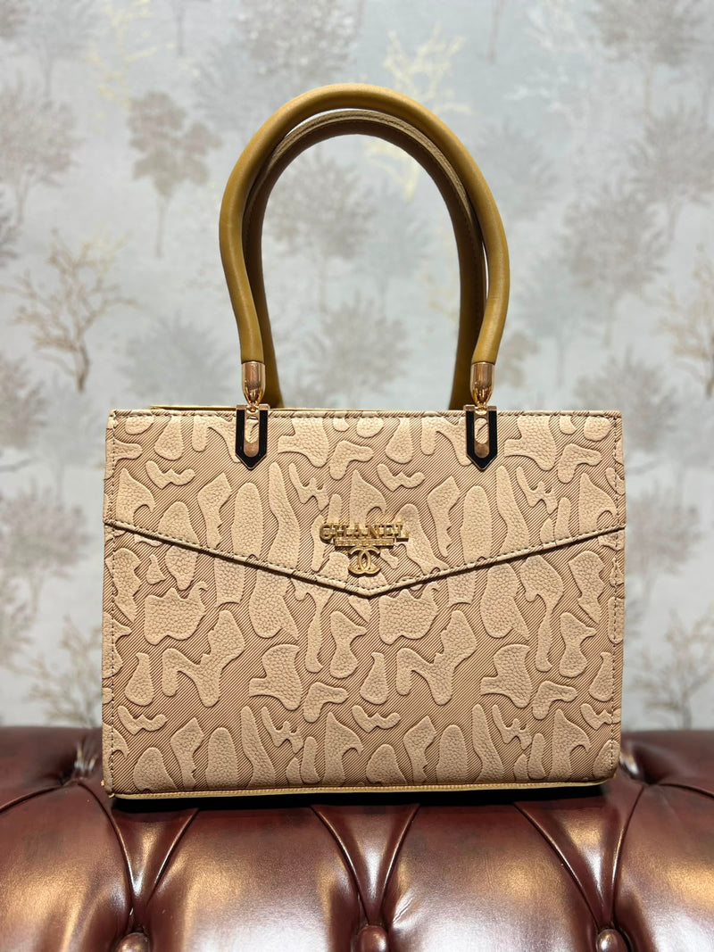 Embossed Abstract Structured Handbag