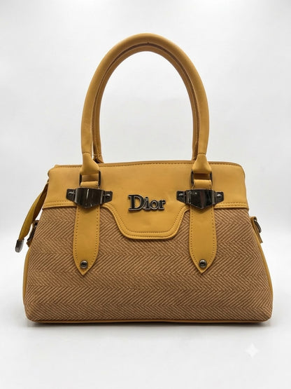 Structured Woven Shoulder Tote Bag