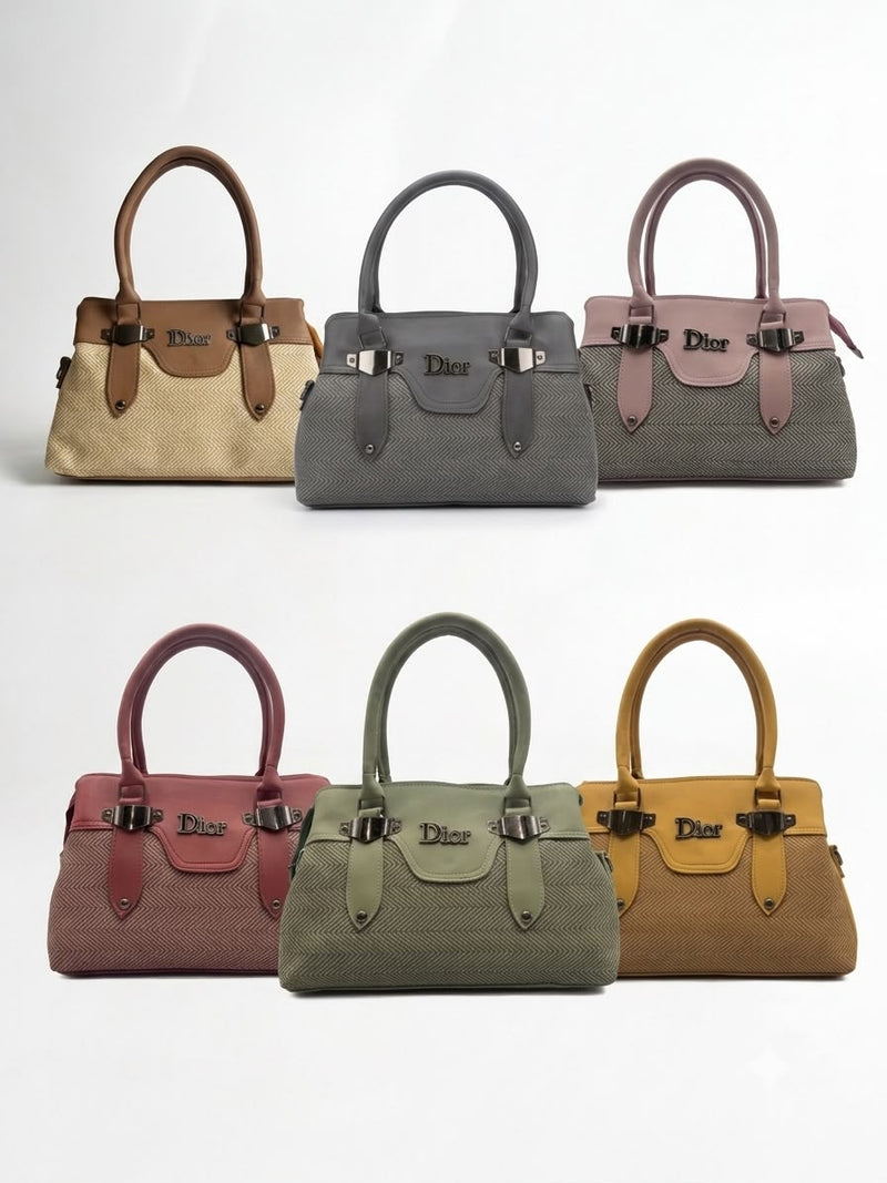 Structured Woven Shoulder Tote Bag