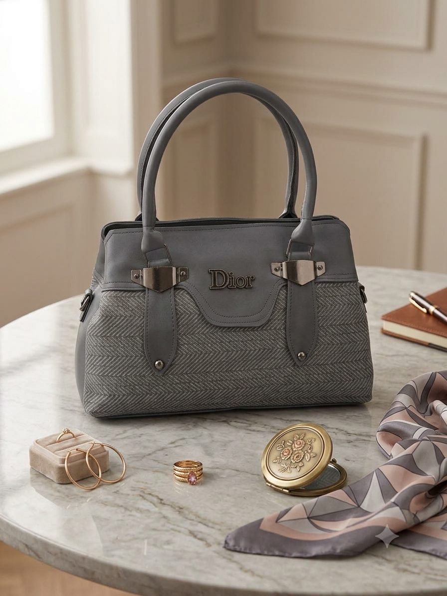 Structured Woven Shoulder Tote Bag
