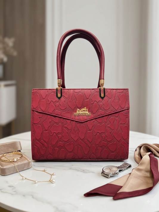 Embossed Abstract Structured Handbag